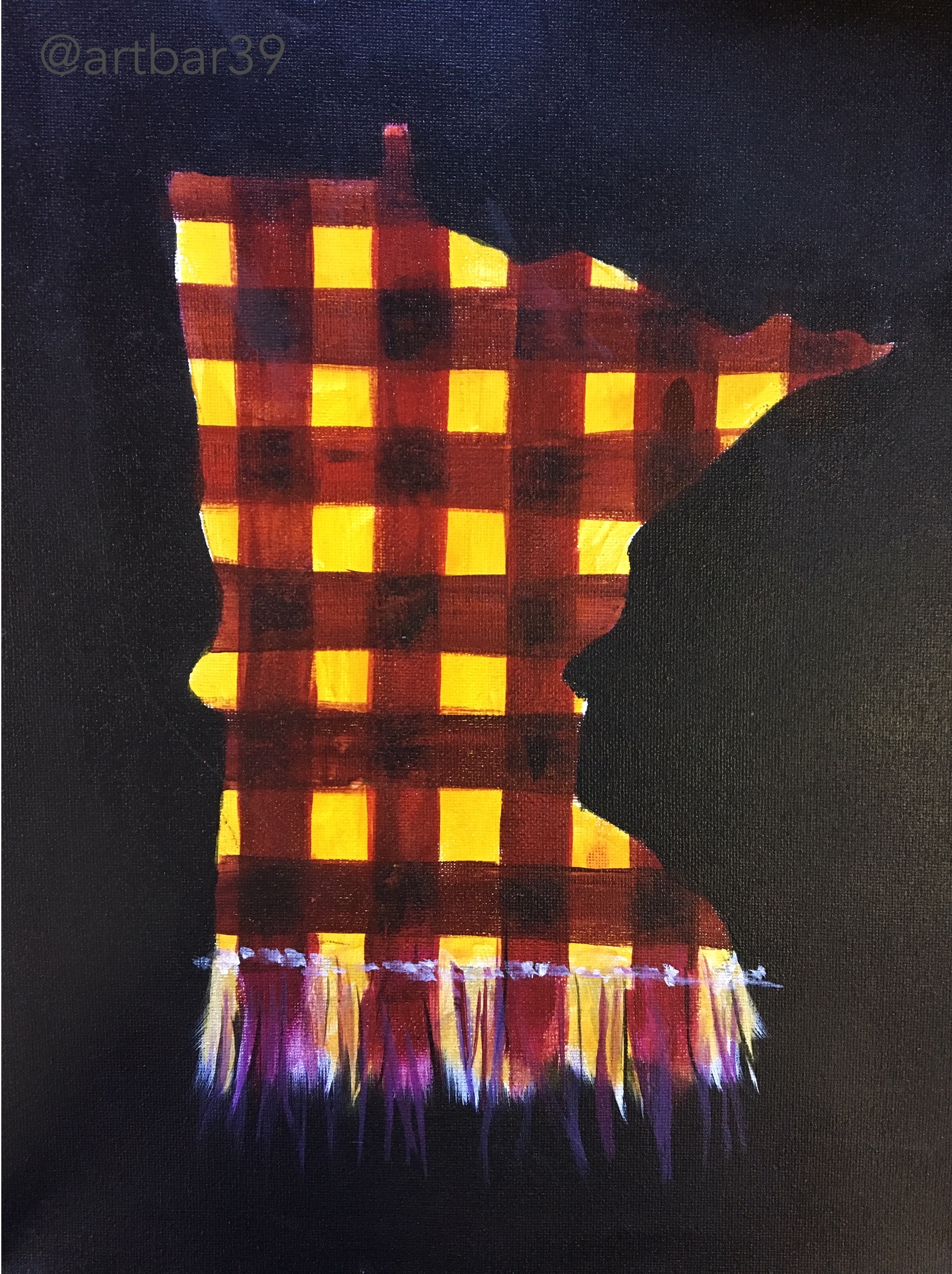 MN State Shape Plaid Scarf