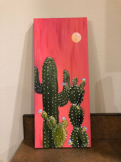 Cactus on Wood