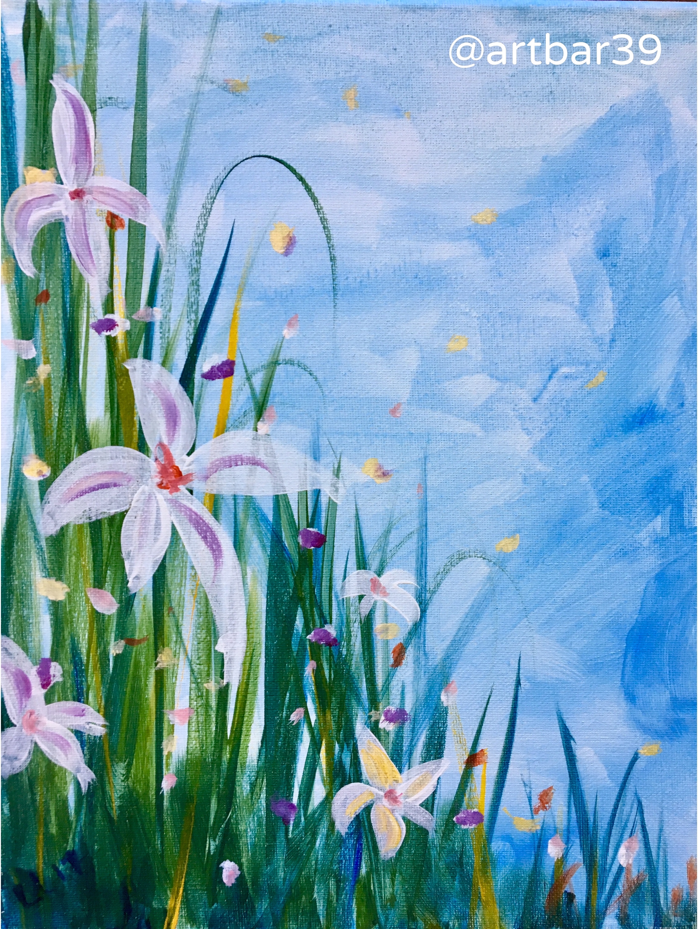 Spring Grasses with Iris