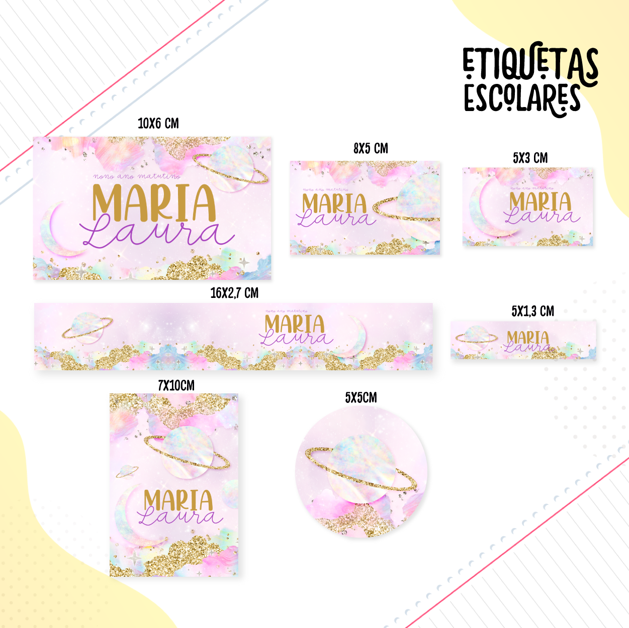 Kit Etiqueta Escolar Personalizada Universo.pa