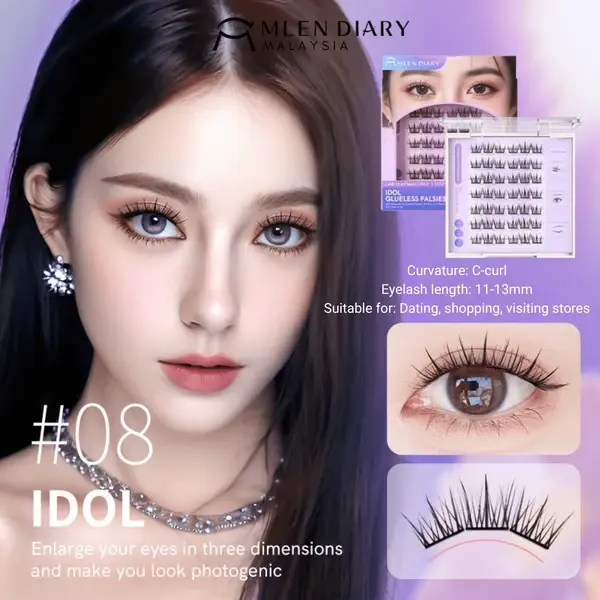 Thumbnail: MLEN DIARY Idol Glueless Falsies – Self-Adhesive Pre-Bonded Lashes