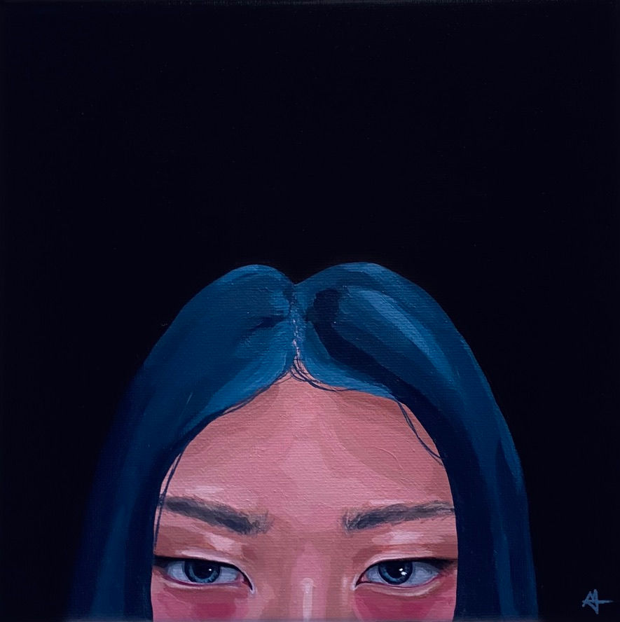 Original acrylic painting of a woman's face.