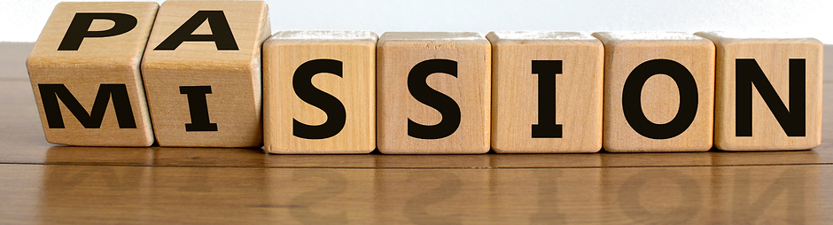 Do your mission with passion. Fliped wooden cubes and changed the inscription 'mission' to 'passion'
