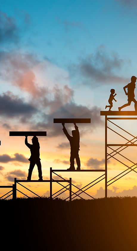 Silhouette Adults helped build the foundation for a child to grow up and grow efficiently