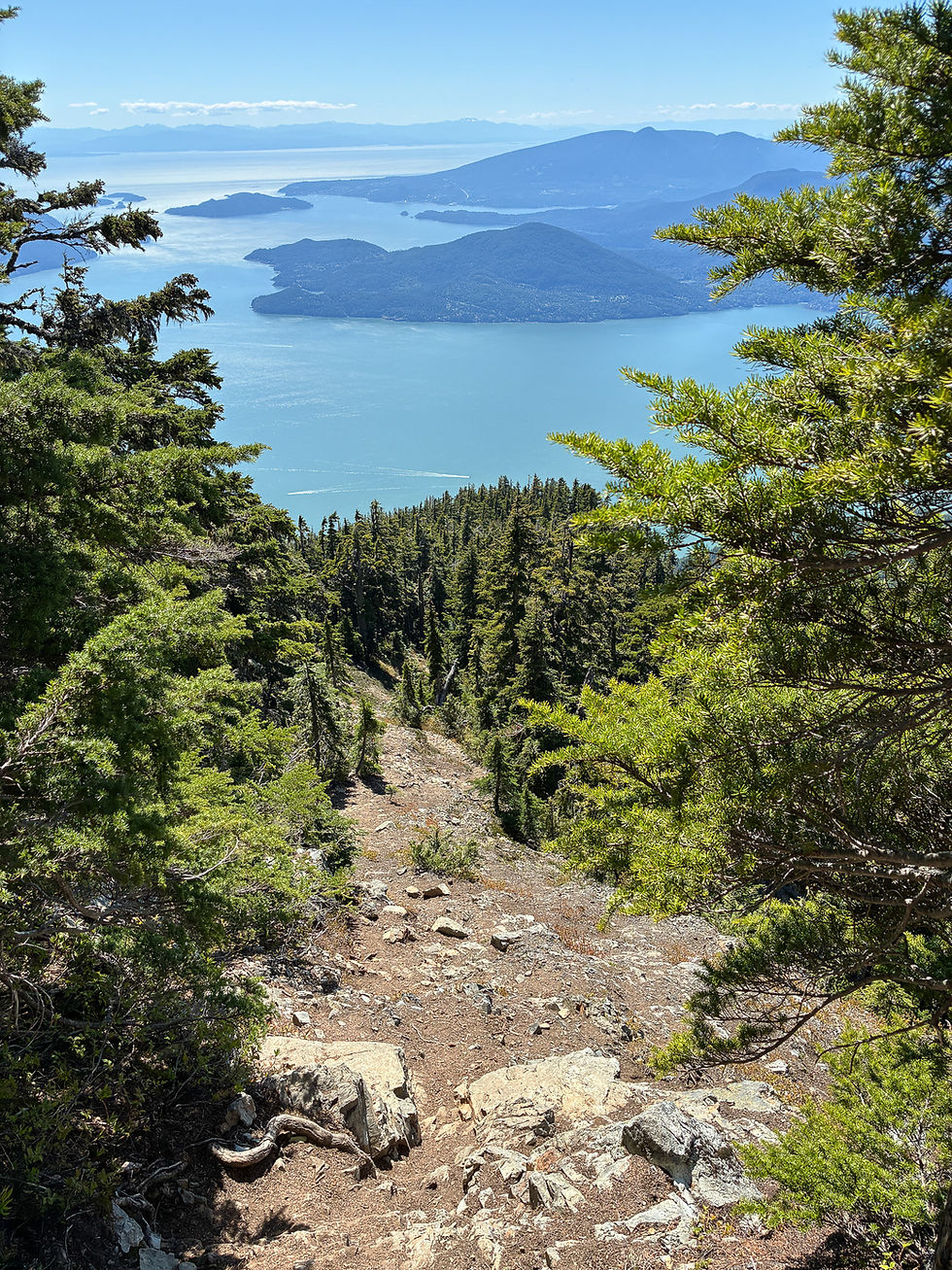 Steep section on the descent