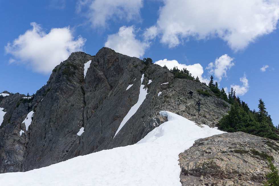 The scramble to Brunswick's false summit