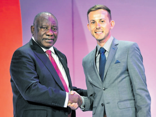 Enjoying recognition from the President - Sam Wenger