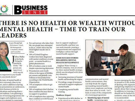 THERE IS NO HEALTH OR WEALTH WITHOUT MENTAL HEALTH – TIME TO TRAIN OURLEADERS