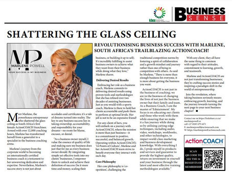 SHATTERING THE GLASS CEILING REVOLUTIONISING BUSINESS SUCCESS WITH MARLENE, SOUTH AFRICA’S TRAILBLAZ