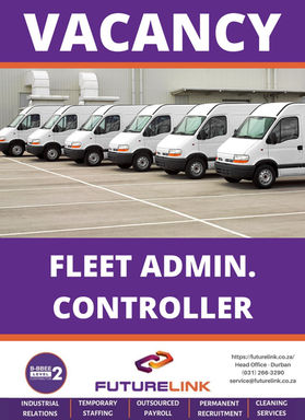 VACANCY - FLEET ADMIN CONTROLLER - DURBAN NORTH (MUST BE AVAILABLE IMMEDIATELY)