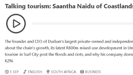 Talking tourism: Saantha Naidu of Coastlands Hotels & Resorts