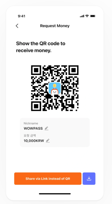 You can transfer between friends using the QR code on the app! Wowpass