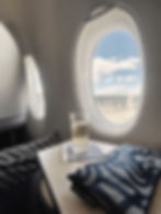 Finnair Business Class, Helsinki - Los Angeles, Welcome Drink & Amenity Kit