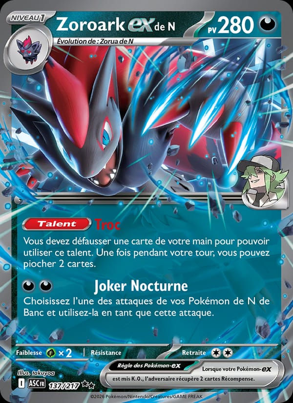 Zoroark-ex de N 137/217 Héros Transcendants (FR)