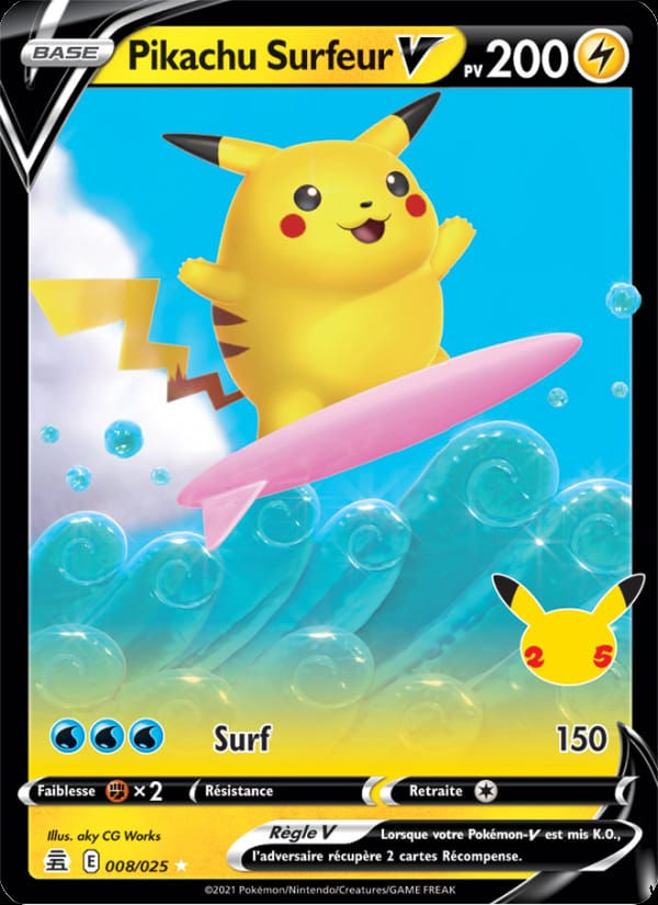 Pikachu Surfeur V 008/025 Célébrations (FR)