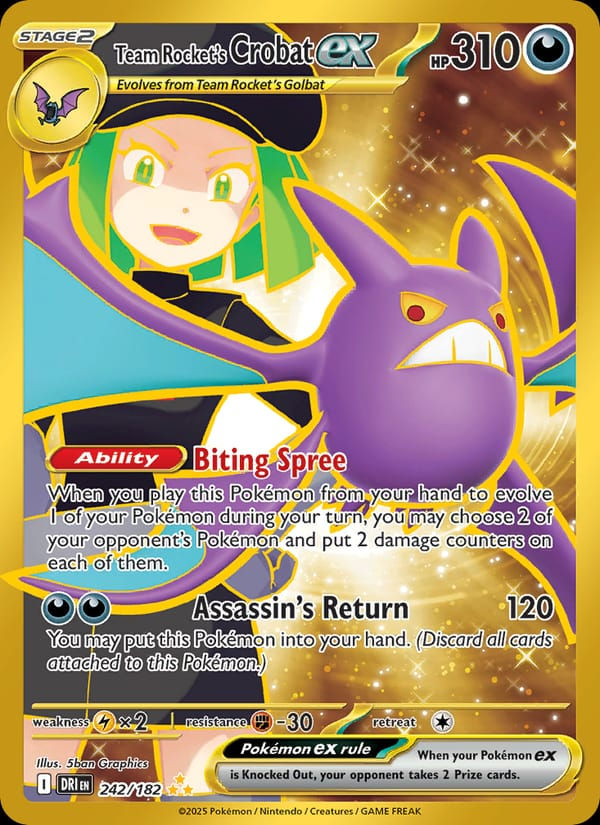 Team Rocket's Crobat ex 242/182 Destined Rivals (EN)