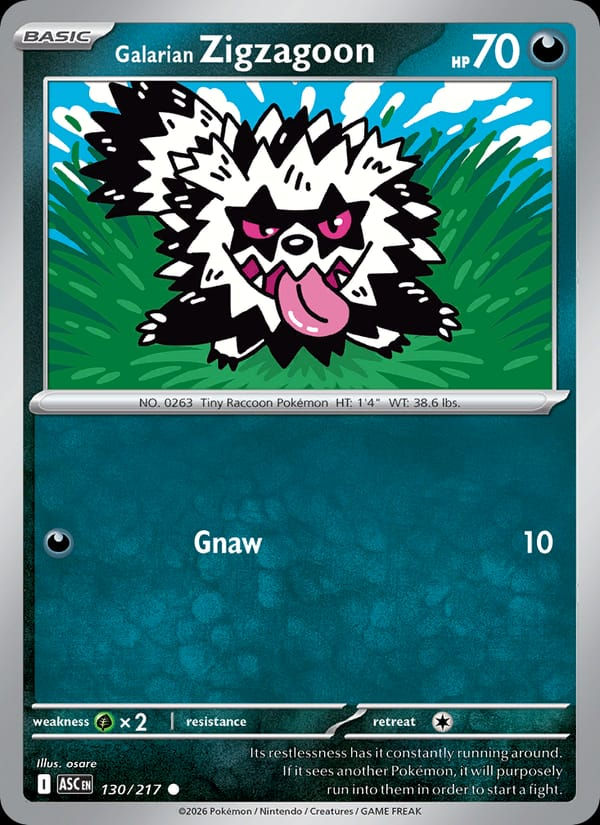 Galarian Zigzagoon 130/217 Ascended Heroes (EN)