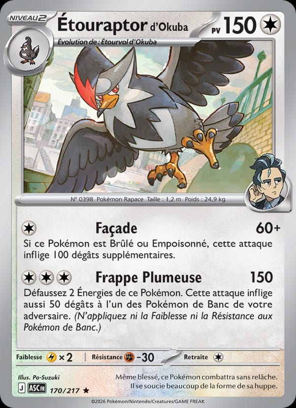 Étouraptor d'Okuba 170/217 Héros Transcendants (FR)