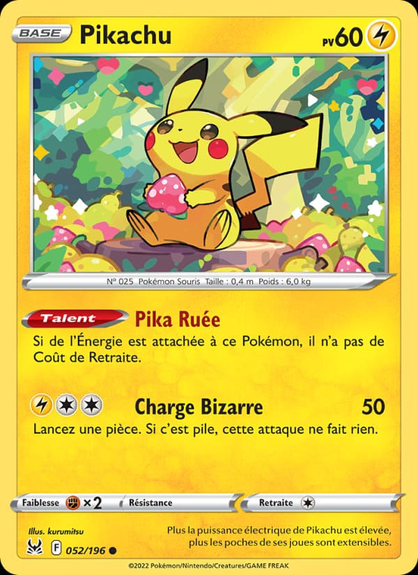 Pikachu 052/196 Origine Perdue (FR)