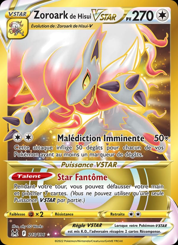 Zoroark de Hisui VSTAR 213/196 Origine Perdue (FR)
