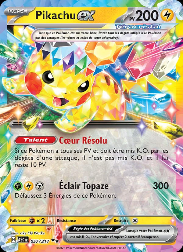 Pikachu-ex 057/217 Héros Transcendants (FR)