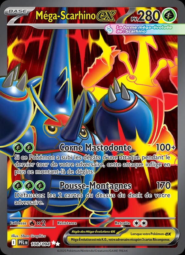 Méga-Scarhino-ex 108/094 Flammes Fantasmagoriques (FR)