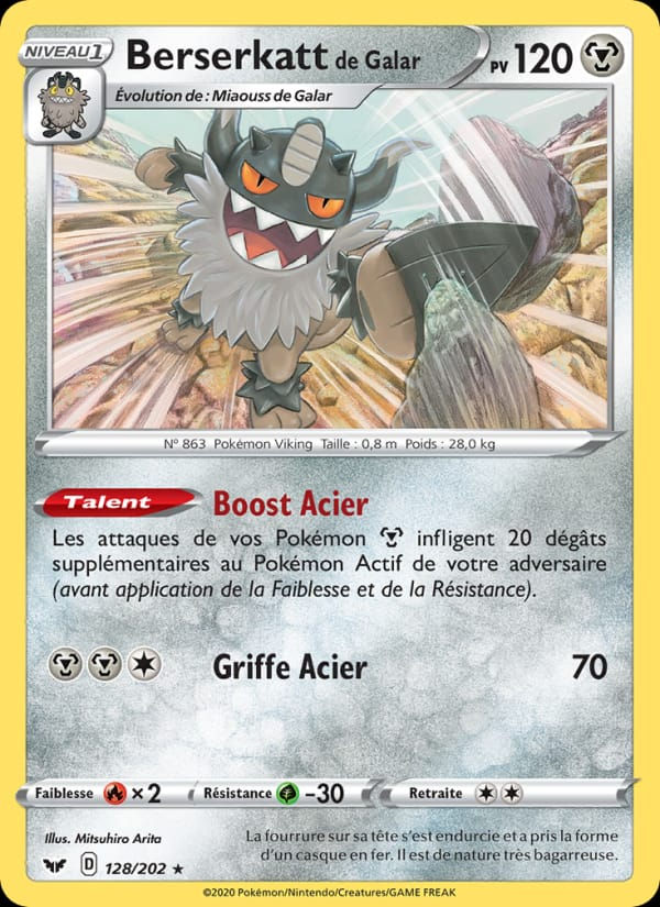 Berserkatt de Galar 128/202 Épée et Bouclier (FR)