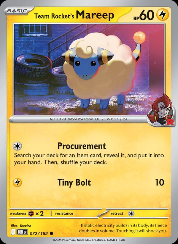 Team Rocket's Mareep 072/182 Destined Rivals (EN)