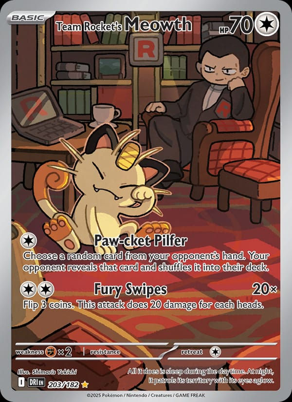 Team Rocket's Meowth 203/182 Destined Rivals (EN)