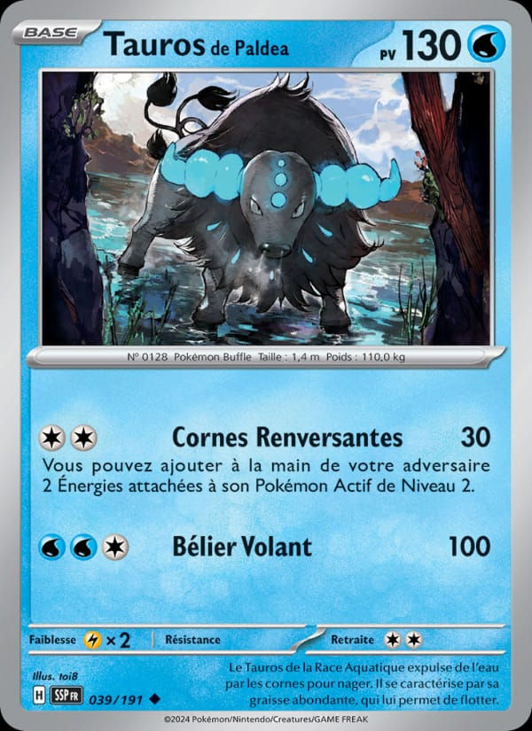 Tauros de Paldea 039/191 Étincelles Déferlantes (FR)