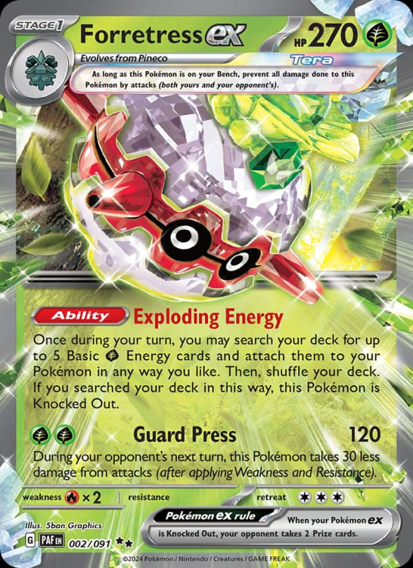 Forretress ex 002/091 Paldean Fates (EN)