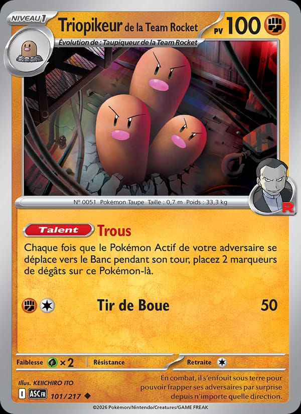 Triopikeur de la Team Rocket 101/217 Héros Transcendants (FR)
