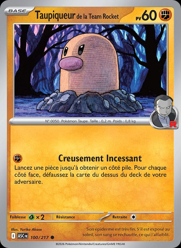 Taupiqueur de la Team Rocket 100/217 Héros Transcendants (FR)