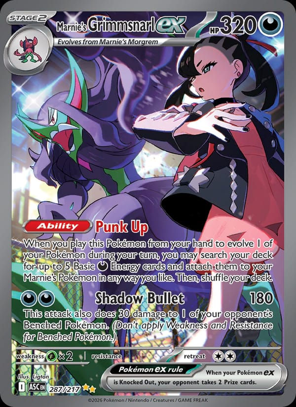 Marnie's Grimmsnarl ex 287/217 Ascended Heroes (EN)