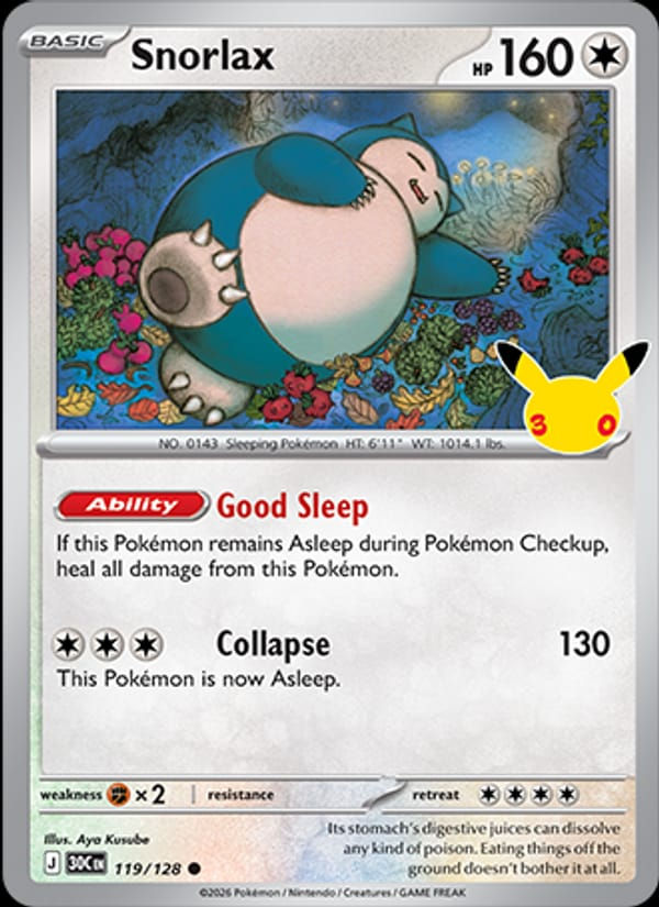 Snorlax 119/128 30th Celebration (EN)