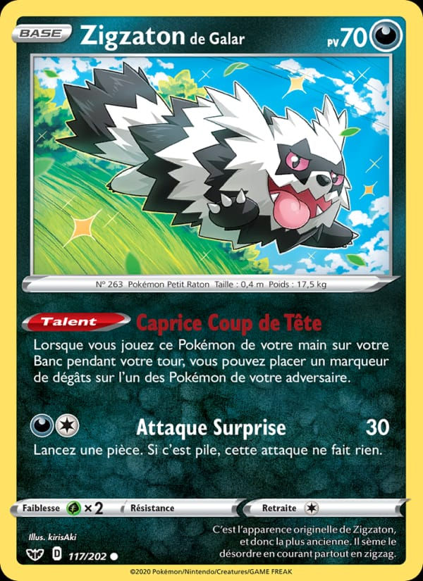 Zigzaton de Galar 117/202 Épée et Bouclier (FR)
