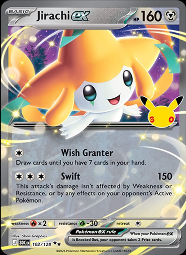 Jirachi ex 102/128 30th Celebration (EN)
