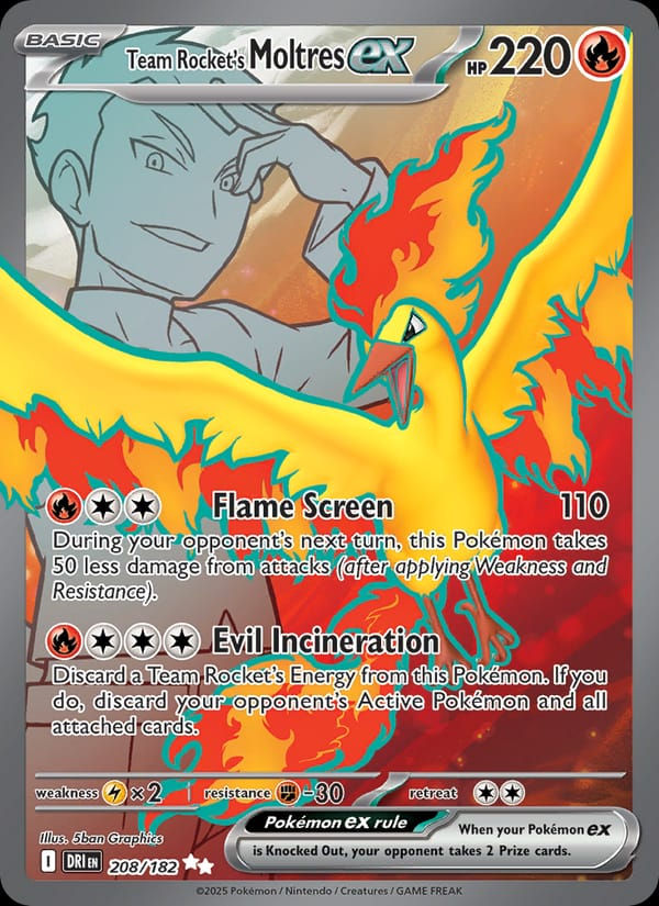 Team Rocket's Moltres ex 208/182 Destined Rivals (EN)