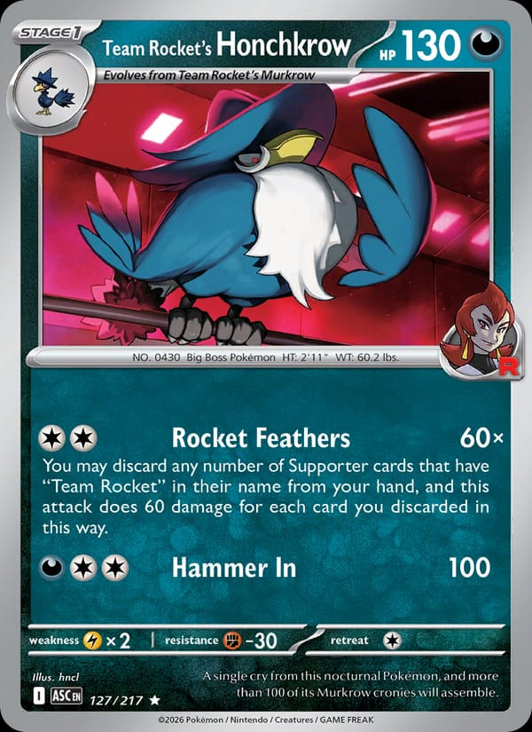 Team Rocket's Honchkrow 127/217 Ascended Heroes (EN)