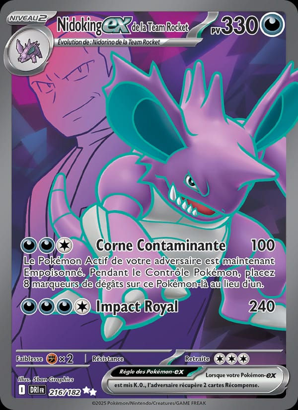 Nidoking-ex de la Team Rocket 216/182 Rivalités Destinées (FR)