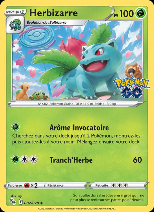 Herbizarre 002/078 Pokémon GO (FR)