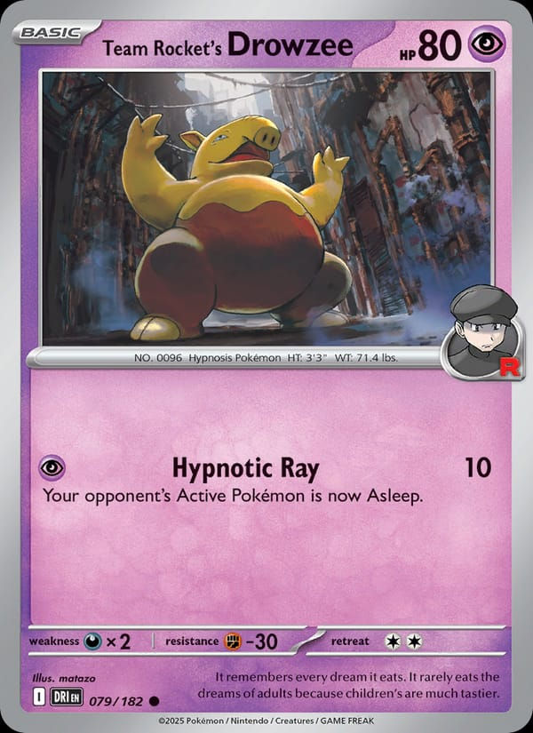 Team Rocket's Drowzee 079/182 Destined Rivals (EN)