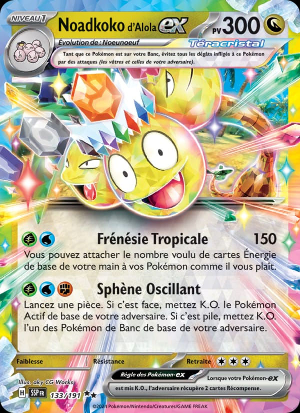 Noadkoko d'Alola-ex 133/191 Étincelles Déferlantes (FR)