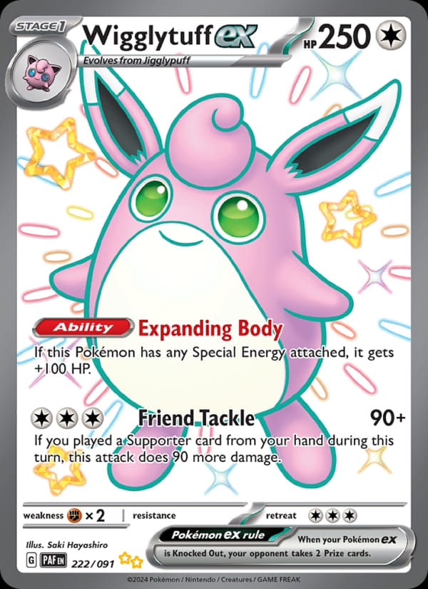 Wigglytuff ex 222/091 Paldean Fates (EN)