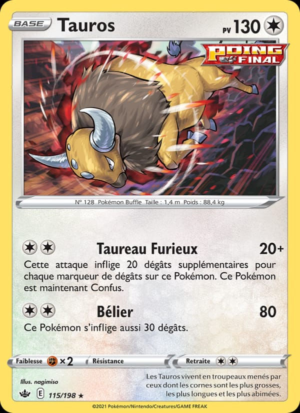 Tauros 115/198 Règne de Glace (FR)