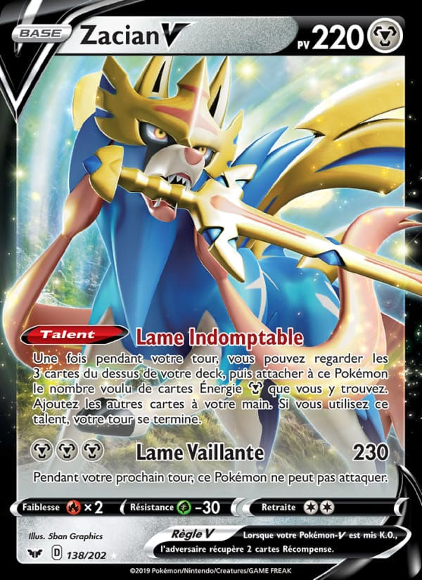 Zacian V 138/202 Épée et Bouclier (FR)