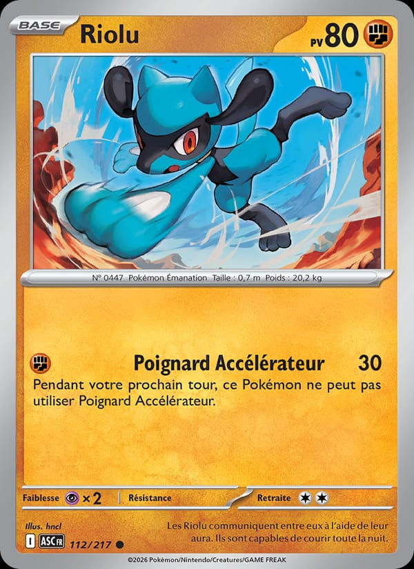 Riolu 112/217 Héros Transcendants (FR)