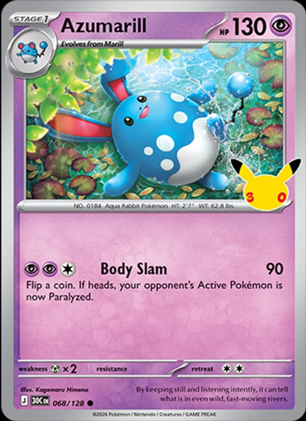 Azumarill 068/128 30th Celebration (EN)