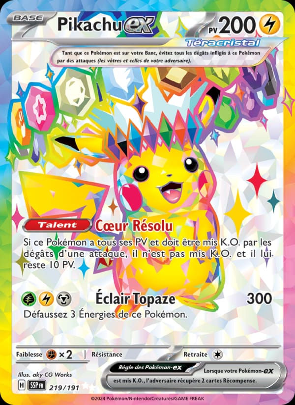 Pikachu-ex 219/191 Étincelles Déferlantes (FR)