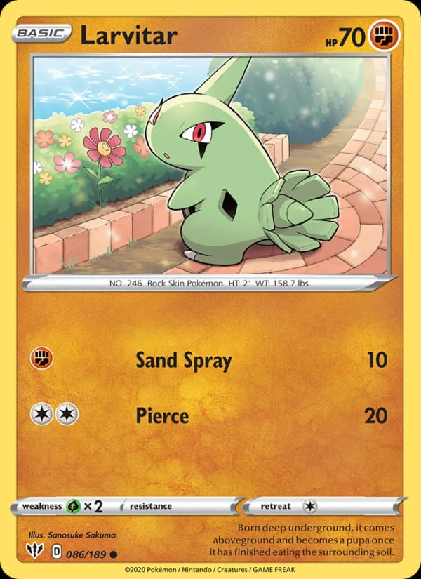Larvitar 086/189 Darkness Ablaze (EN)